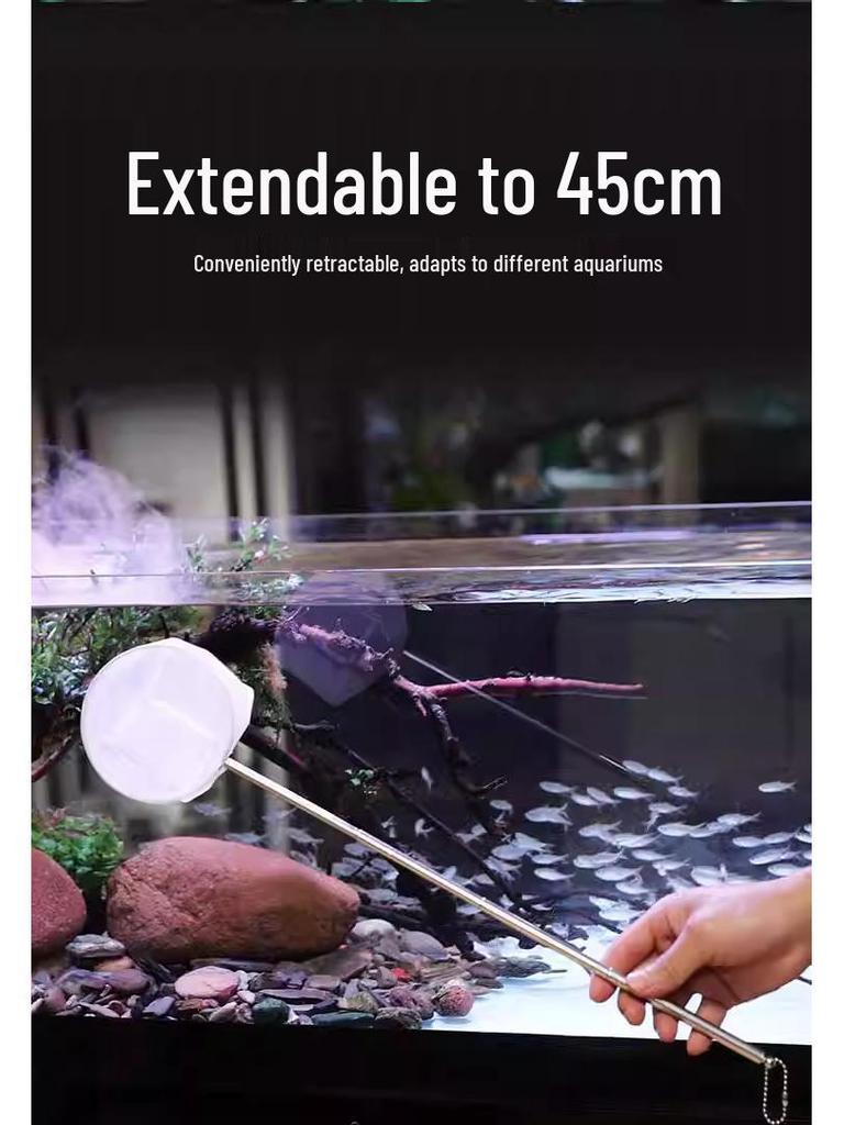 Stainless Steel Retractable Fishing Net for Aquariums and Tropical Fish