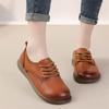 Retro Oxford Sneaker Woman Cow Leather Shoes For Women 2026 Vintage Lace Up Mom Genuine Leather Sport Shoes Soft Flat Moccasins