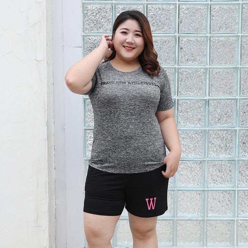 Women's Plus Size Quick-Dry Yoga & Fitness T-Shirt - Short Sleeve, Loose Fit, Summer Activewear