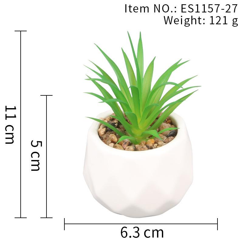 Office Potted Plant Fake Succulent Ceramic Pot Mini Pink Succulent Diamond Cup Potted Plant Second Hair Anti-Drop Potted Plant