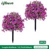 1/2PCS Artificial Violet Flower Balls with Stakes UV-Resistant Realistic Outdoor Decor for Garden, Porch, Patio, Wedding, Home