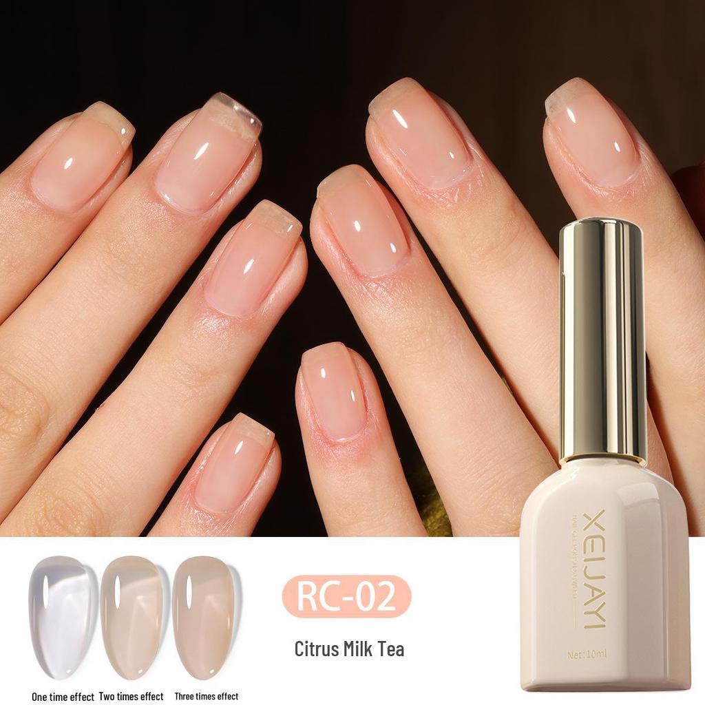 Versatile Clear Ice Nude Gel Polish - 2025 Whitening Jelly, Popular for Nail Salons.