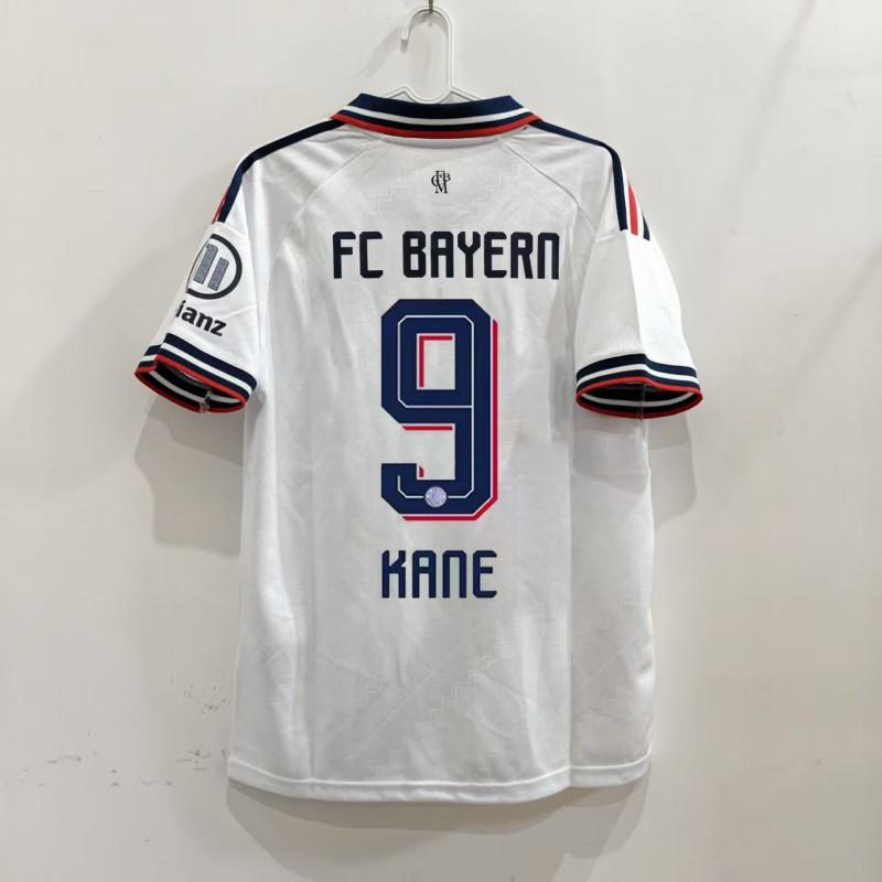 Herren FC Bayern München Auswärtsfußballtrikot Fan-Version Bambusfaser Kurzarm Fußballhemd Mit Spielernamen Nummern