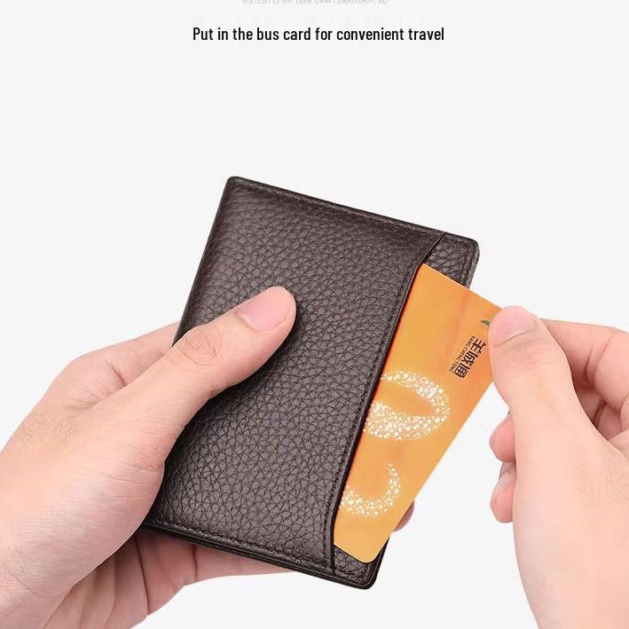 Bozton Paul Men's Ultra-Thin Genuine Leather Card and ID Wallet