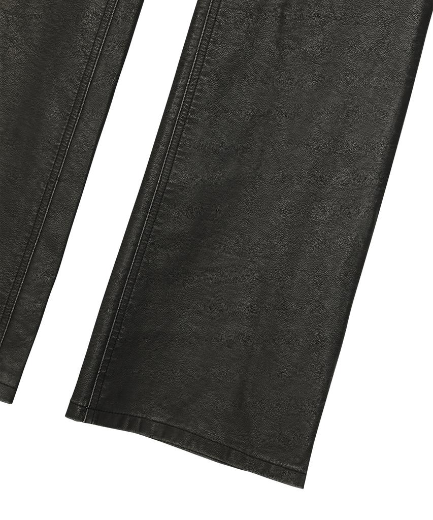SUNDAY FRUIT MARKET W) Vintage Leather Flare Pant Black