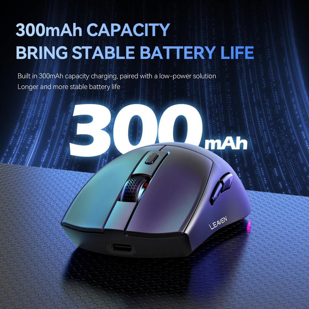 X3 Wireless Bluetooth Mouse 2.4G Dual-Mode Connection, 2000DPI Adjustable,Lightweight Gaming Mouse,RGB Light,300mAh Battery Capacity
