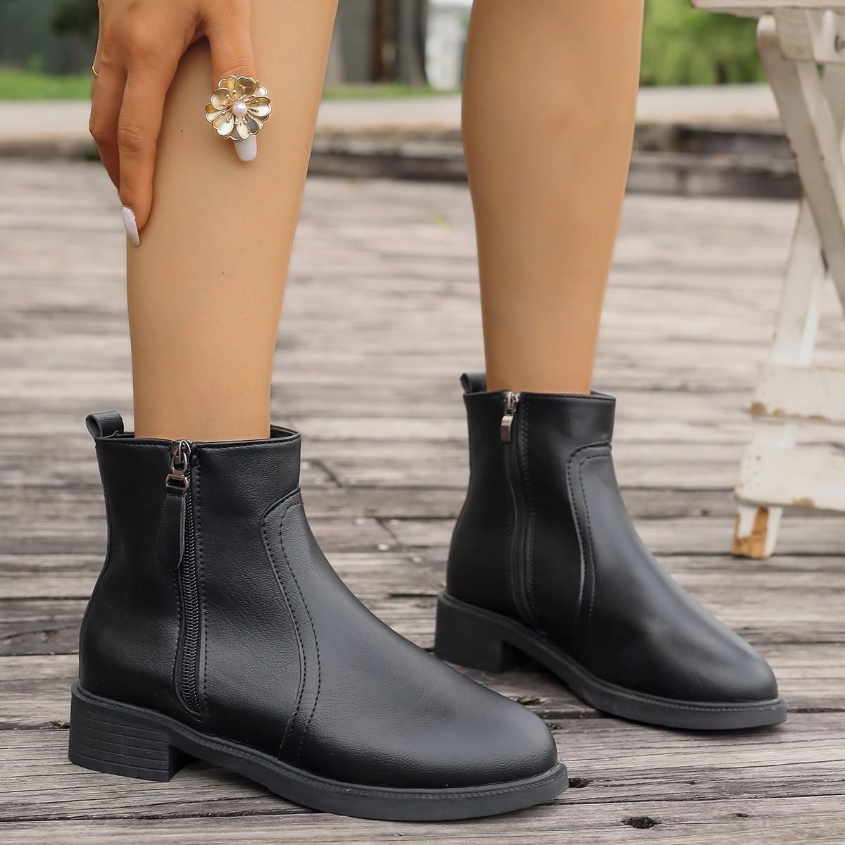 

Plus Size Shoes for Women 36-41 Black Platform Autumn Winter Fashion Non-slip Ankle Boot Outdoor Warm Women Footwear 41 чорний