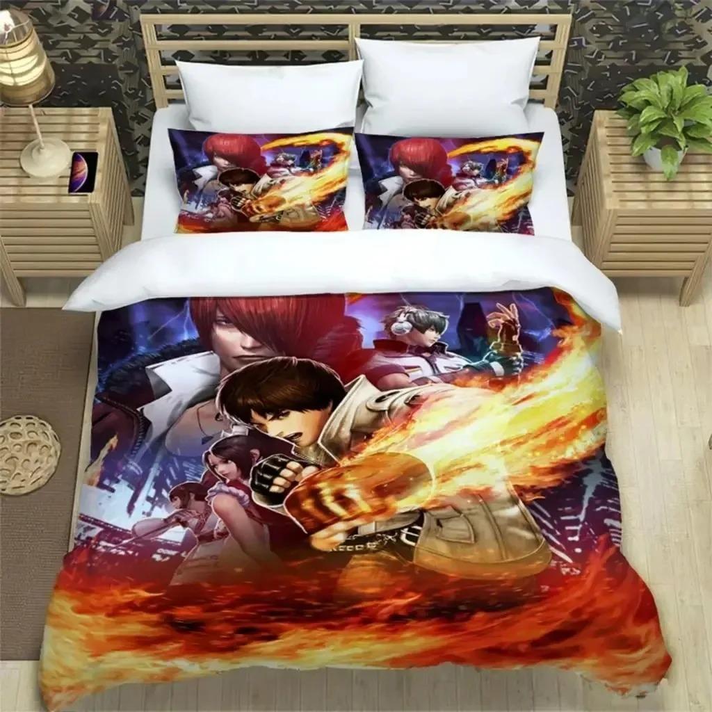 KOF Anime Art Print Bedding Set For Bedroom Soft Modern Bedspreads Comefortable Kids Duvet Cover Quilt Cover And Pillowcase