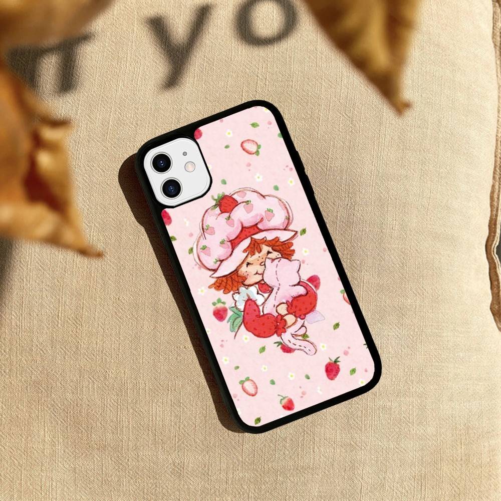 S-Strawberry-shortcake Girl Phone Case For IPhone 17 16 15 14 Plus 13 11 12 Pro Max Silicone Hard PC TPU Cover