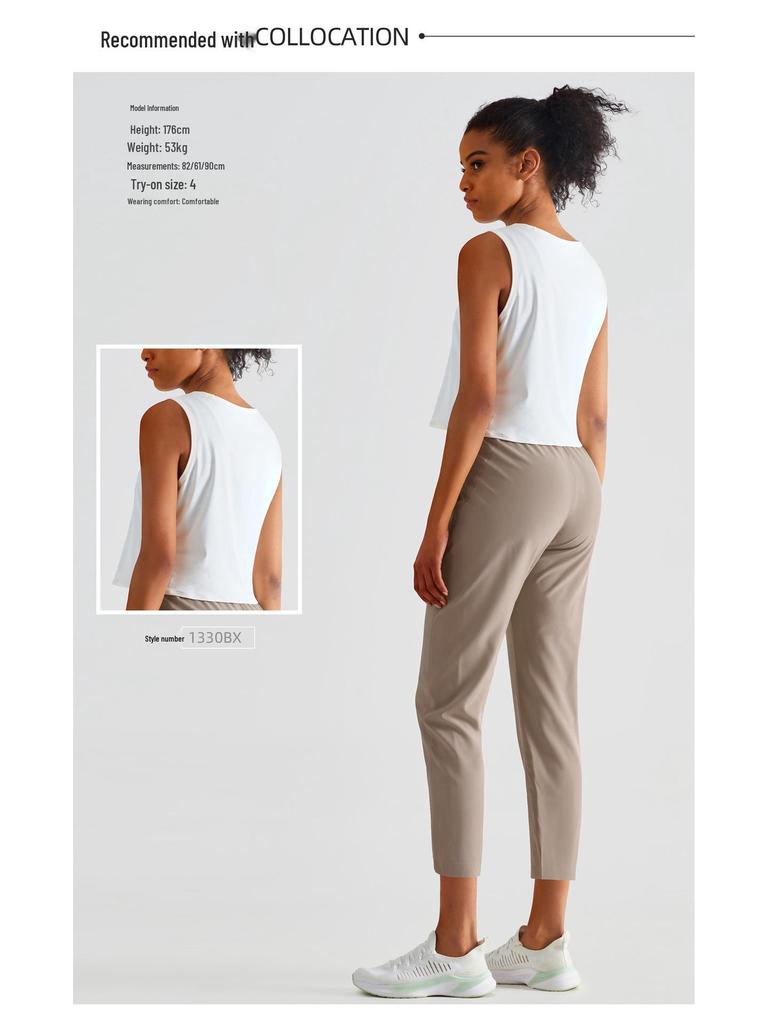 Aidu Women's Quick-Dry Casual Cycling Pants: Loose, Sun-Protective, Light, and Ideal for Outdoor Training and Fitness.