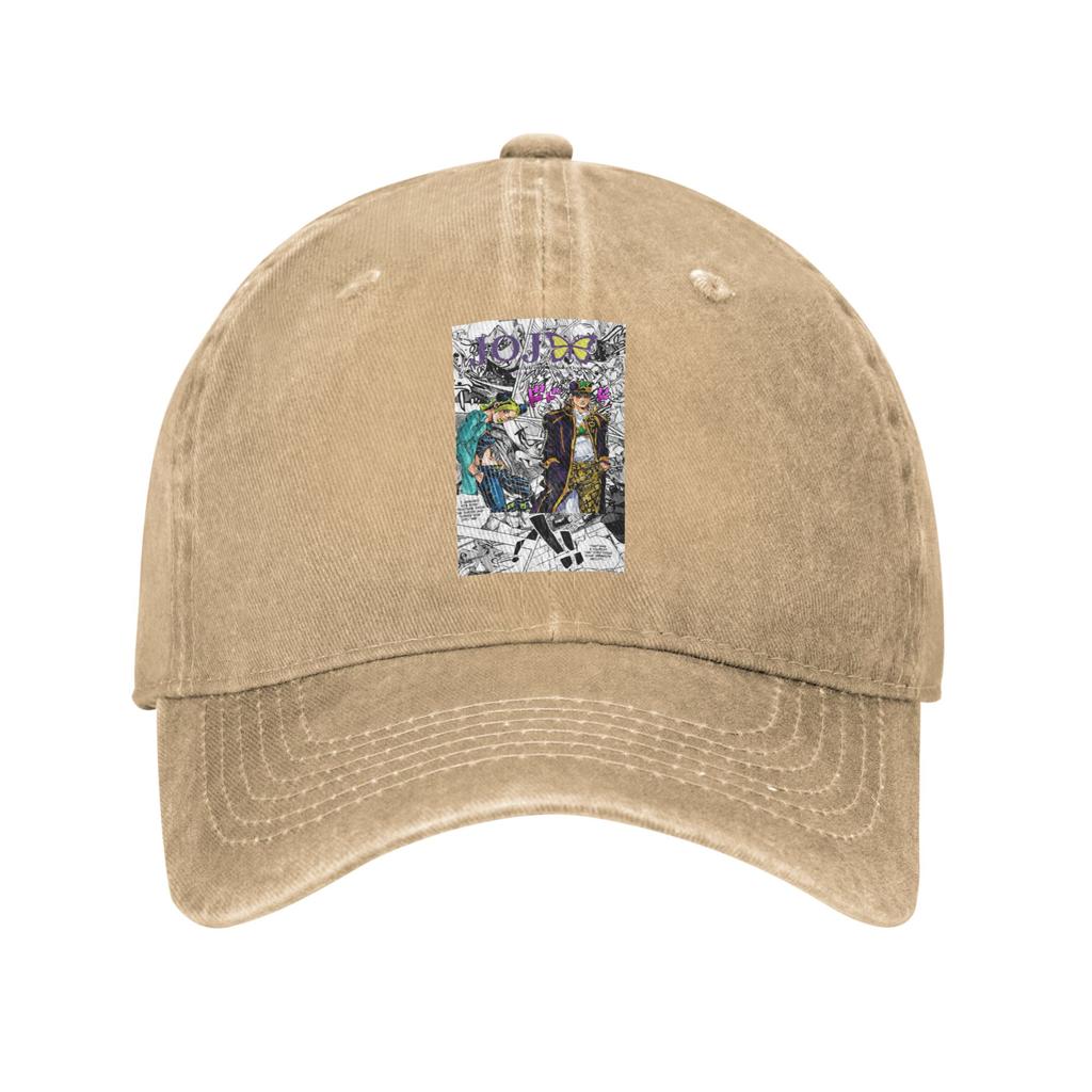 JoJos Bizarre Adventure Japanese Unisexga Anime Washed Denim Cap Casual Baseball Caps Adjustable Hat Summer Unisex Baseball Hats