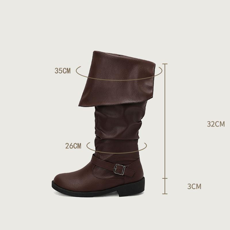 Middelalder Lærstøvler Jack Sparrow Renessanse Halv Haddock Sko Fottøy Larp Piratkriger Vintage Jekkstøvel For Voksen