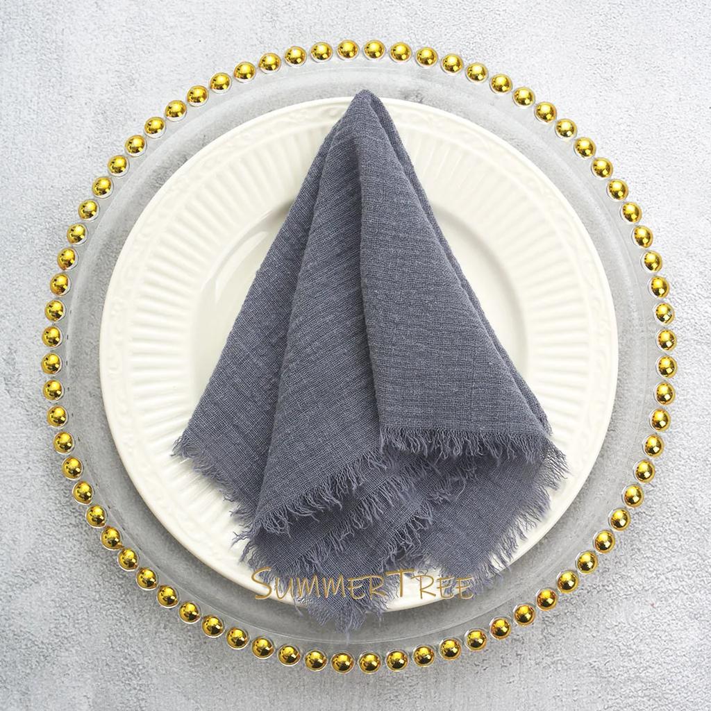 10pcs 32x32cm Cloth Napkins Pure Cotton Gauze Soft Napkin Handkerchief Vintage Banquet Garden Party Wedding Table Decoration
