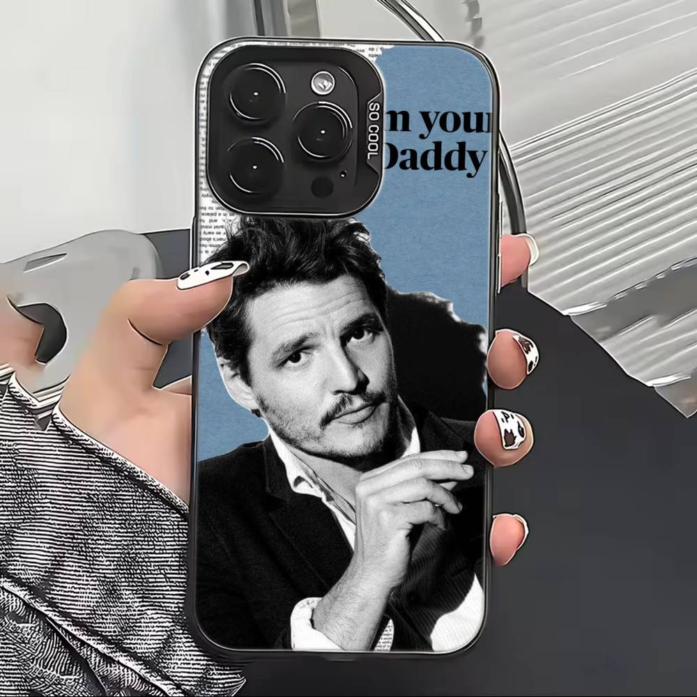 P-Pedro Pascal Actor Phone Case For iPhone 17,16,15,14,13,12,11 Plus,Pro Max,XS,Colorful Silver Black Cover
