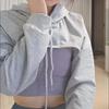 Women Solid Color Hooded Long Sleeve Hoodie Sweatshirt Fashion Ladies Streetwear Slouch Pullover Jumper Tops
