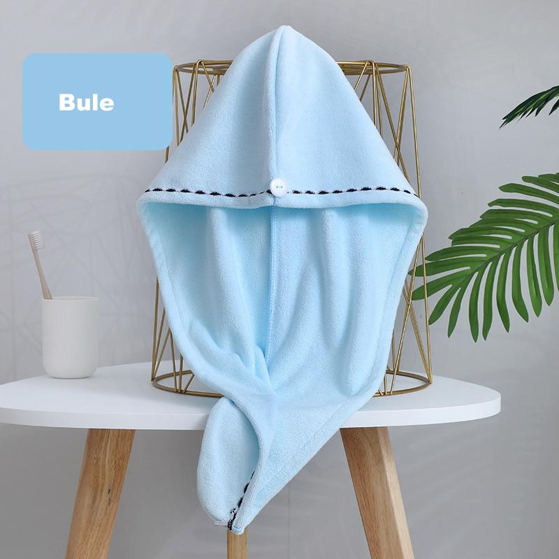 

Полотенце для ванной, впитывающее, для женщин и взрослых, быстросохнущее, для ванны, для душа, длинная вьющаяся шапочка для волос, полотенце для сухой головы, полотенце из микрофибры 25*70cm синий