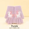 Cartoon Unicorn Baby Warm Winter Children's Gloves Cute Finger Half Finger Flip Cover Boys Girls Mittens Gloves 5-10Years Old
