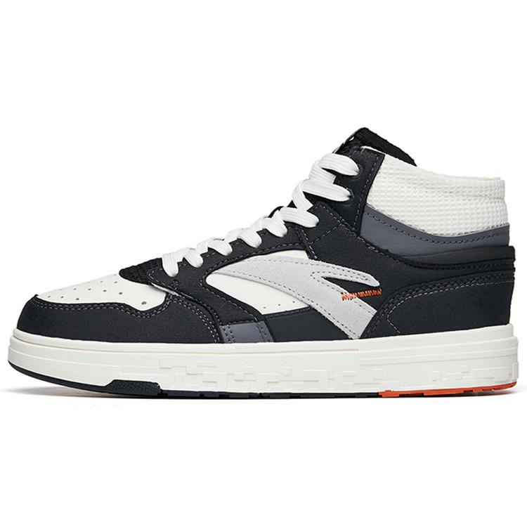 

New Anta Street Naughty Anti Slip Wear Resistant Mid Top Skateboard Shoes Men s Black White Gray 112218052-2 42.5