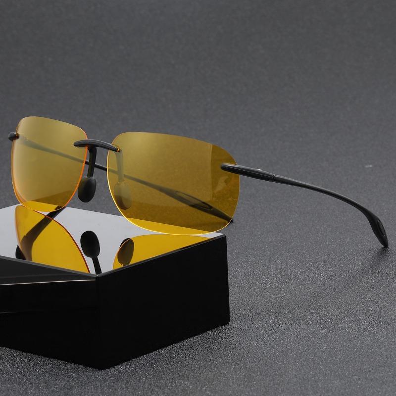 Men Polarized Sports Cycling Sunglasses Frameless Outdoor Sun Glasses Men'S And Women'S Mountaineering Ultra Light Eyewear