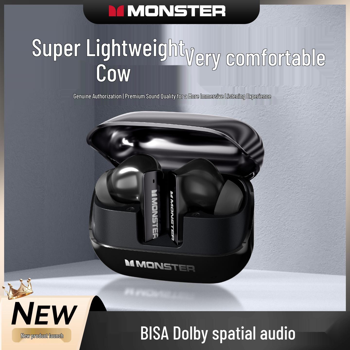 

Monster MQT50 Wireless Bluetooth Noise-Cancelling Earbuds with Long Battery Life, Ideal for Gaming and Music. білий