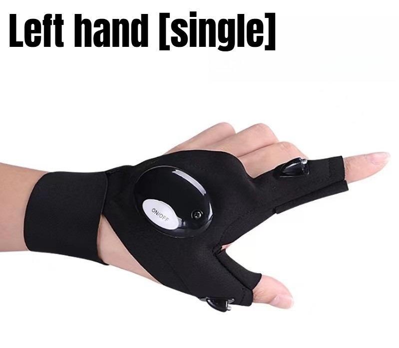 LED Lighted Fishing Gloves, Waterproof Finger Flashlight Gloves for Night Fishing Repair Emergency Use