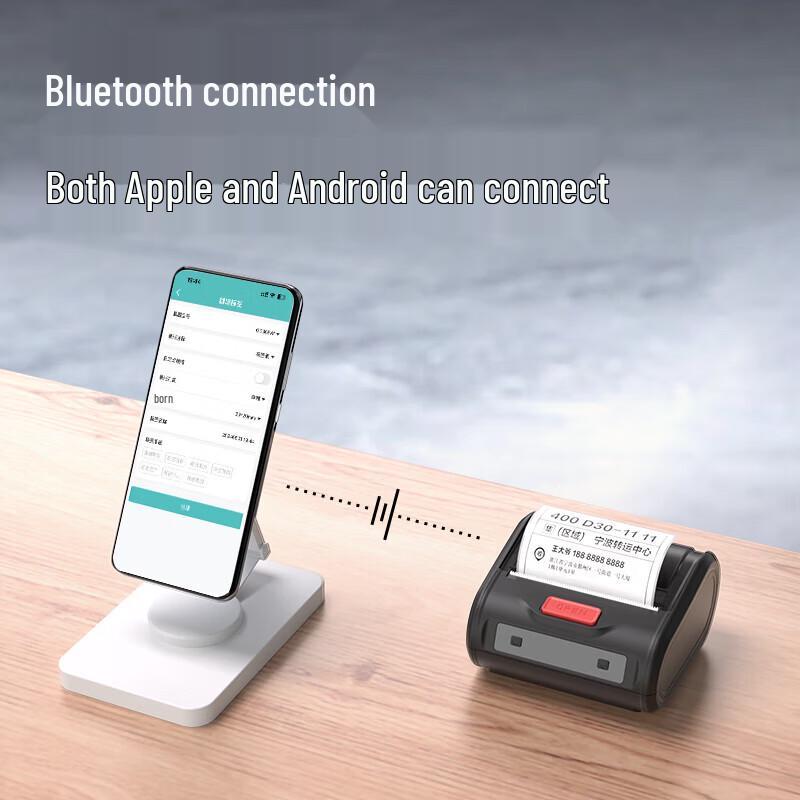 Deli GE365W Portable Bluetooth Thermal Label Printer CN plug (adapter included)