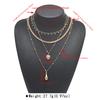 N14155 Cross-border Sweet-and-Cool Instagram-Style Heart-Shaped Waterdrop Pendant Necklace Set Elegant Layered Multi-Strand