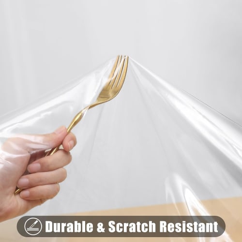 NaturesHome Tablecloth, Table Cover, 0.2mm Thick PVC Transparent Polyethylene, 140x140cm, 140x180cm, 140x220cm, Water-Repellent, Oil-Resistant, Heat-R