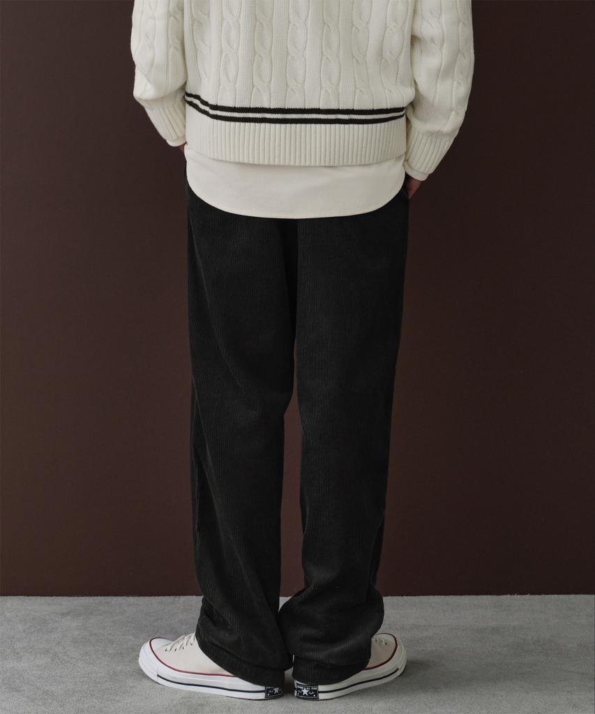 MUSINSA STANDARD [City Workers] 8W Corduroy Tapered Pants [Dark Grey]