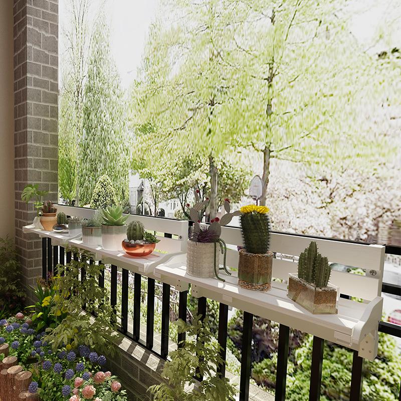 Indoor Hanging Pot Shelf Balcony Railing Flower Stand Window Plant Stand for Bay Window Succulent Hanger Decorative Plant Holder