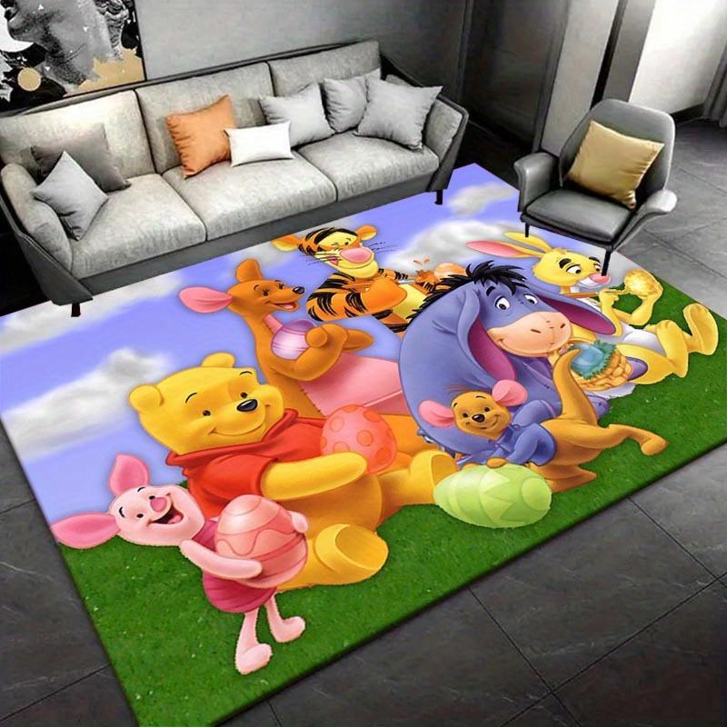 1pc Winnie and Tigger Pattern Area Rug Soft Flannel Floor Mat for Living Room, Bedroom, Kitchen, Sofa Coffee Table Floor Mat, Machine Washable 60cm by 90cm