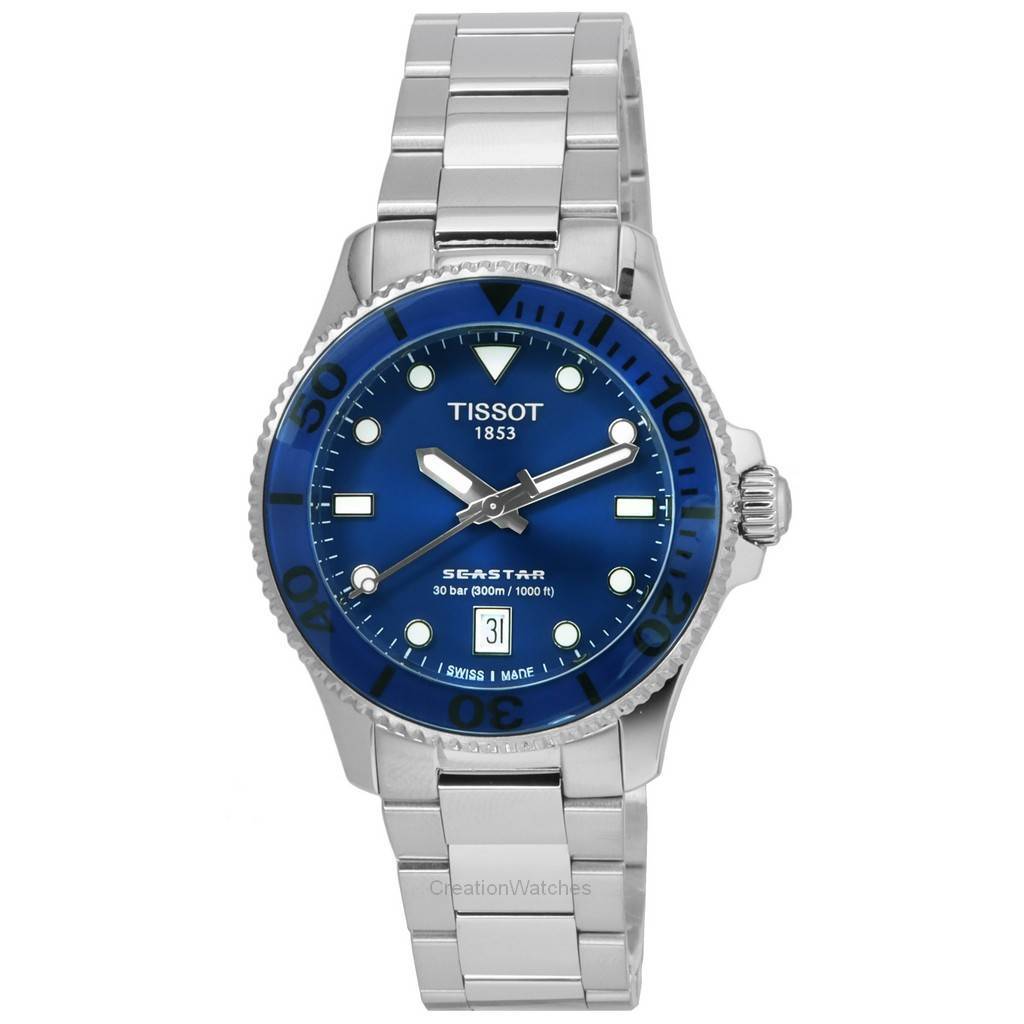 Tissot Seastar 2000 Professional Powermatic 80 - Orologio Automatico Uomo - Quadrante Nero, Cinturino In Acciaio - T120.607.11.041.00