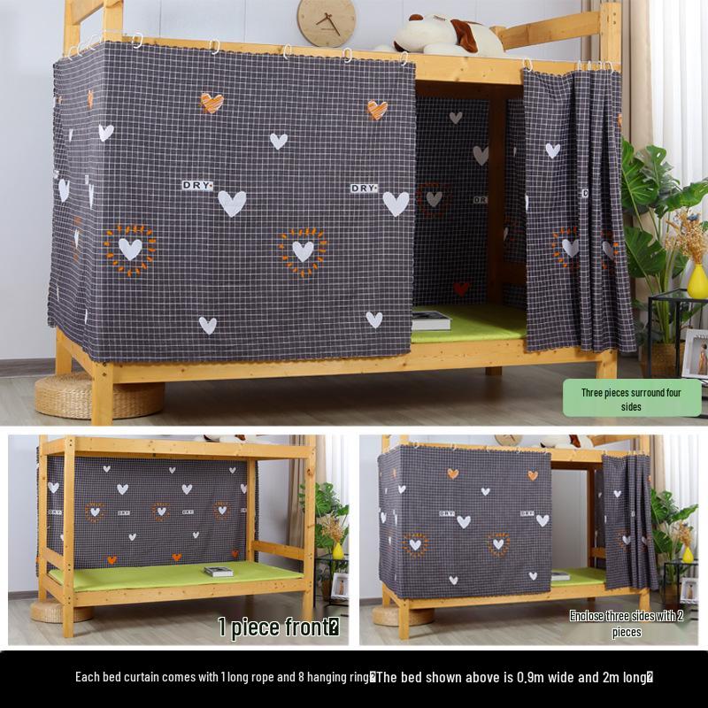 Student Bunk Bed Curtains, Light-Blocking & Windproof Privacy Canopy for Dorm Rooms