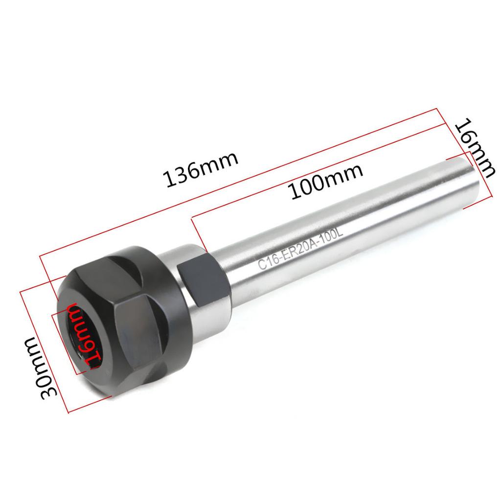 Neuer C16 ER20A 100L CNC 100mm Spannzangenfutterhalter Geradschaft Verlängerungsstange