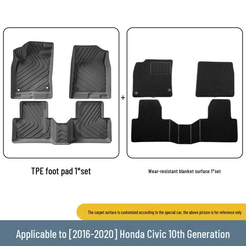 TPE Floor Mats & Trunk Liner for 2016-2024 Honda Civic (10th/11th Gen)