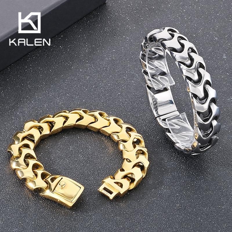 High Polished Arrow Shaped Bracelets Men Black/Gold Color Stainless Steel Bike Chain Bilezik Boho Male Jewelry Accessories
