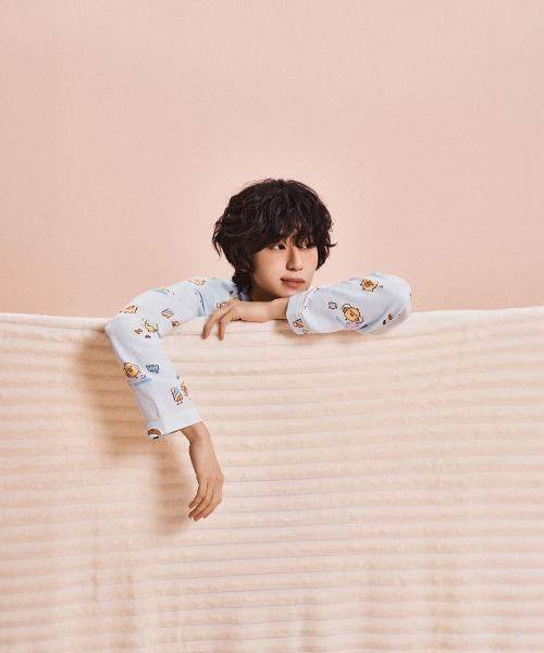[SPAO] Rilakkuma Bears' Free Time Long Sleeve Pajamas (Light Blue)_SPPPG23U04 [Shipped from Korea] 100% Authentic