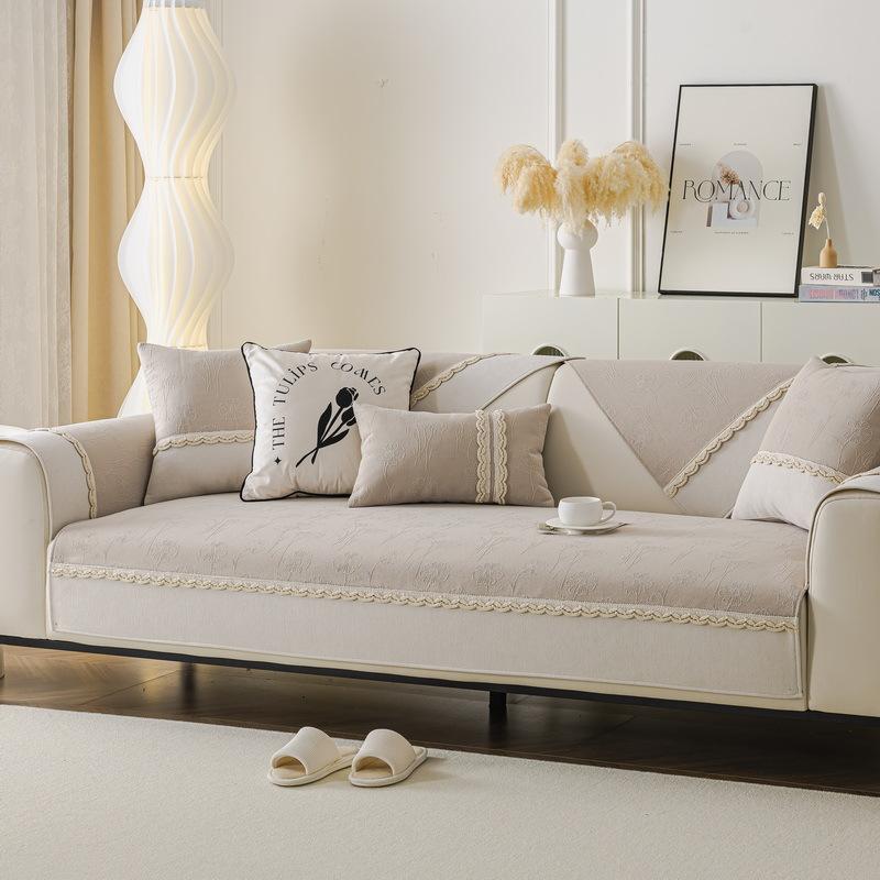 French Sofa Cushion Universal In All Seasons  New Light Luxury Leather Sofa Cover Non-Slip Sofa Cover Cloth Towel Seat Cushion