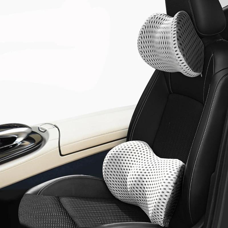 Car Headrest Pillow Support Travel Universal Soft Neck Pillows Cushion Memory Foam Car Lumbar Back Support Auto Headrest