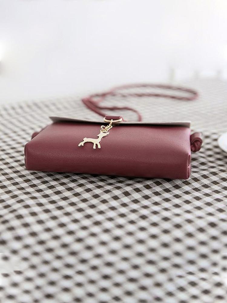 Mini Shoulder Crossbody Bag PU Leather Animal Hanger Adjustable Shoulder Strap Cell Phone Bag
