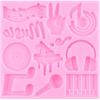 ZiXiang Music Theme Fondant Mold Musical Notes Piano Silicone Molds Musical Keyboard Microphone Molds Music Notes Lace Mat For Sugar Cake Decorating