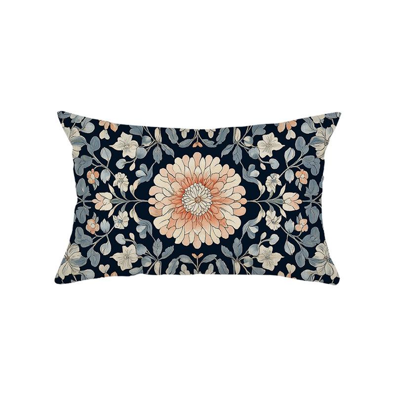 Neuer Taillenkissenbezug Böhmischer Stil Dekorative Wohnzimmer Sofakissenbezug Blumendruck Kissenbezug