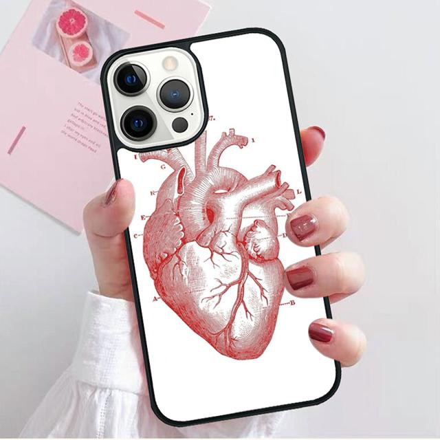 Menschliches Herz Anatomie Handyhülle Rückseite für iPhone 17 Air 16 15 14 13 11 12 Pro Max Plus Hülle Coque