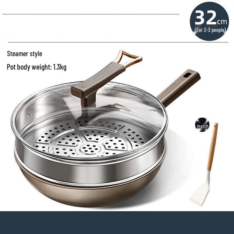 Wutuo 304 Stainless Steel Non-Stick Wok