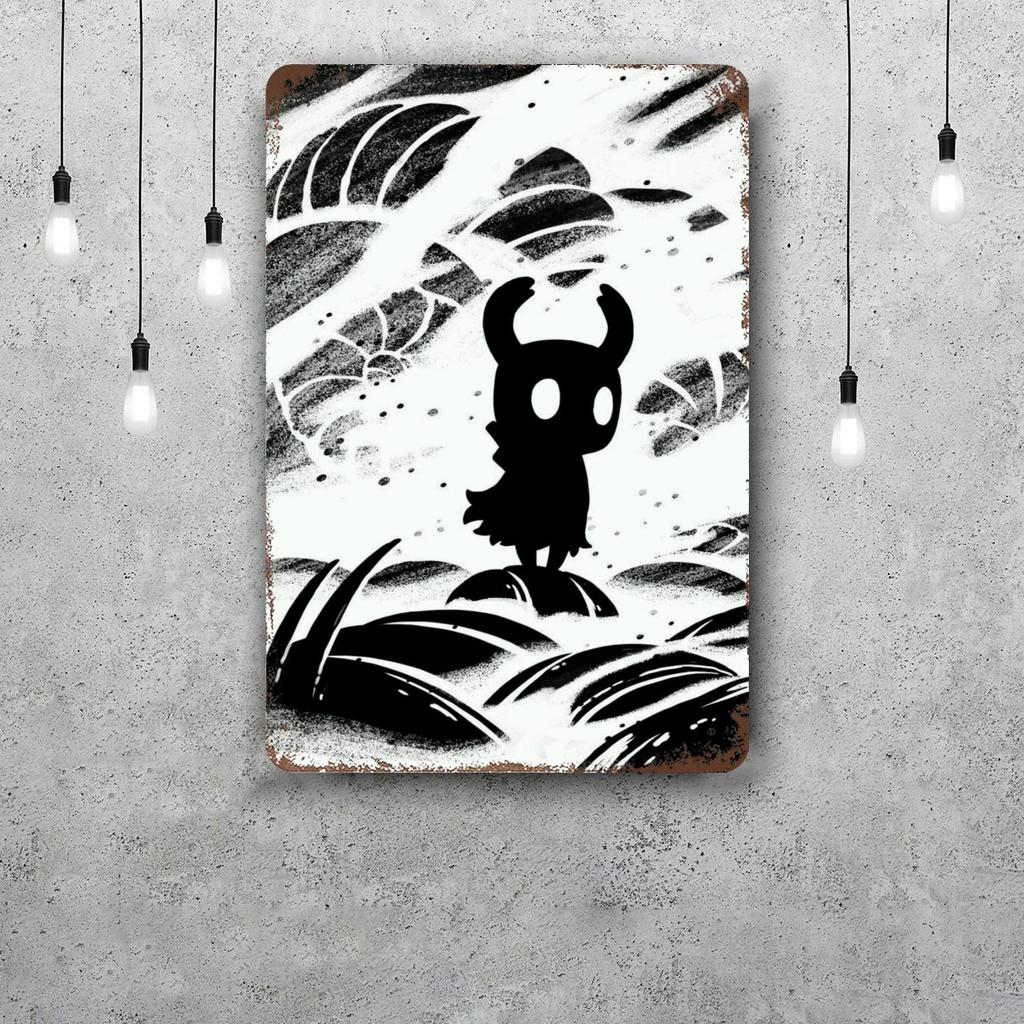 Hollow Knight Decor Poster Vintage Tin Sign Metal Sign Decorative Plaque for Pub Bar Man Cave Club Wall Decoration