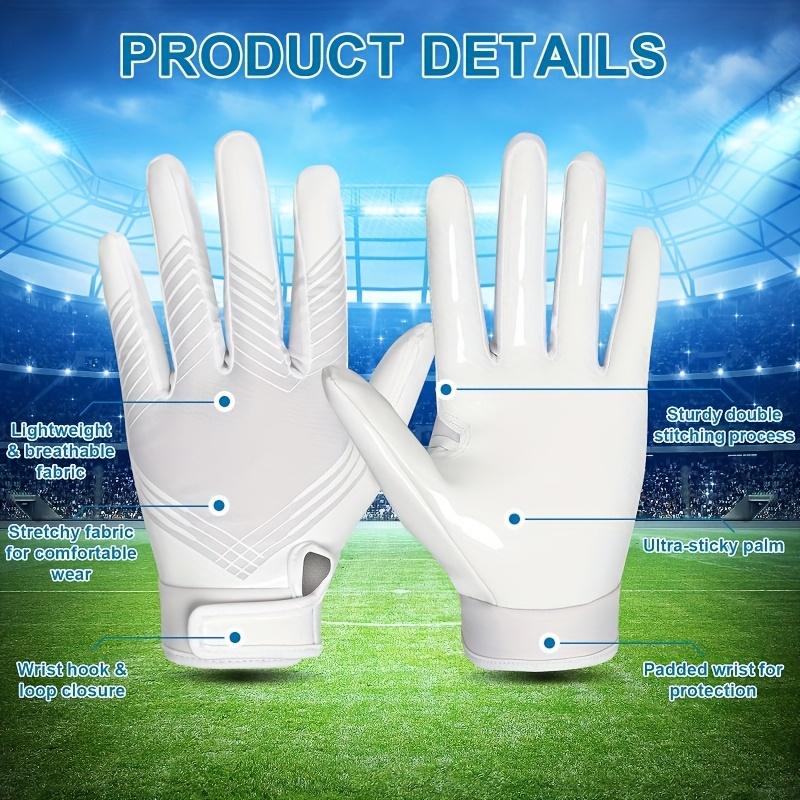 Polyester Football Gloves Adjustable Wrist Strap for Sports & Outdoor Activities Rugby Gloves Water Resistant Breathable  Gloves
