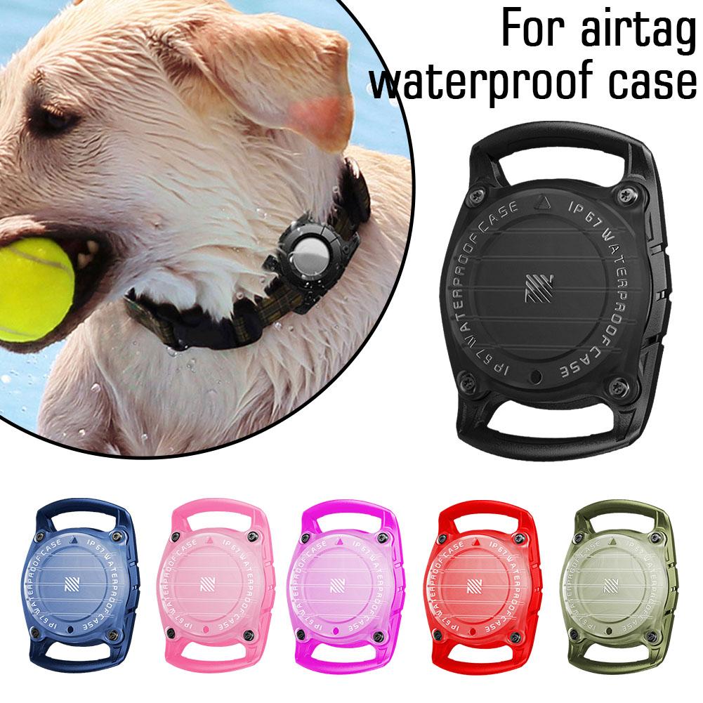 1pc Black Case For Apple Airtag Case Dog Cat Collar GPS Finder IP67 Waterproof Protective Case For Apple Air Tag Tracker Holder