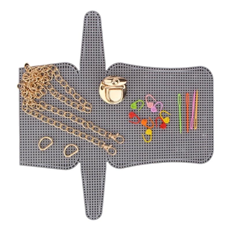 Набор сетчатых акриловых холщовых листов для вышивки и DIY вязания крючком плетения Сумка через плечо Кошелек Изготовление Поделки Наборы