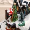 LED Light Christmas Village Scene with Santa/Tree Musical Lighted Christmas Collection Figurines for Home Decors