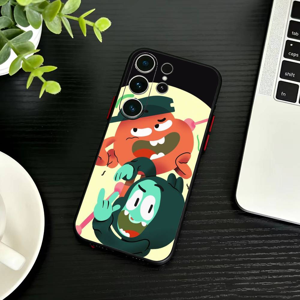 S-Gumball and Darwin Phone Case For Samsung S26,S25,S24,S23,S22,S30,S21,Ultra,Plus,FE 5G Black Soft Cover